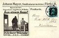 Geschäftspostkarte des Stuckateurmeisterbetrieb Fa. Johann Mayer, März 1914