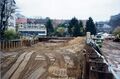 Bauarbeiten der  im Wiesengrund Blickrichtung  / . Im Hintergrund rechts die ehem.  vom  im November 1996