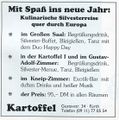 Werbung 1995 Restaurant "Kartoffel" von  heute wieder 