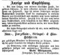 Der Zinngießers und Porzellan- und Glashändlers <a class="mw-selflink selflink">Johann Andreas Weigmann</a> hat ein Haus am <!--LINK'" 0:15--> gekauft, Oktober 1860