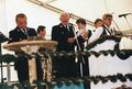 100 Jahr Feier der FFW Mannhof am 27. Juni 1999, Festrede Ludwig Bergler (1. Vorsitzender), links Werner Rauh (2. Vorsitzender)