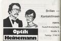 Werbung von Optik Heinemann in der Schülerzeitung <!--LINK'" 0:24--> Nr. 1 1978