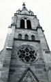 Kirche St. Paul in der Südstadt mit Rosette im Turm, 1987 (Mit freundlicher Genehmigung der Fürther Nachrichten)