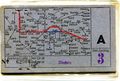 Historische Dauerfahrkarte der "Nürnberg-Fürther Straßenbahn" von ca. 1955 zwischen  und Nbg.-Zerzabelshof<br/>(der Fahrtverlauf wurde genau in den Streckenplan eingezeichnet, der auch nur so benutzt werden durfte)