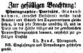Zeitungsannonce des Daguerreotypisten , November 1853