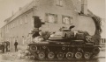 Amerikanischer Panzerunfall in Stadeln, Metzgerei "Fleischmann", 1966