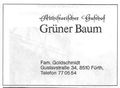 Werbung 1979 vom Gasthaus <a class="mw-selflink selflink">Grüner Baum</a> in der 