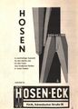 Werbung vom Bekleidungshaus Hosen-Eck in der Schülerzeitung <!--LINK'" 0:190--> Nr. 1 1964