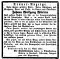 Todesanzeige  J. W. Wörlein im Nürnberger Kurier, 18.4.1848
