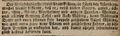 Zeitungsanzeige des Weinhändlers , Juli 1778