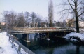 Die hölzerne <a class="mw-selflink selflink">Dambacher Brücke</a> im Winter 