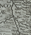 Ausschnitt aus der Karte "S. Rom. Imperii Circuli Et Electoratus Bavariae Tabula Chorographica" (Tab. 5), 1662 (Maßstab ca. 1:270 000)