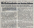 Zeitungsartikel über die geplante Kabinenbahn in den  vom Fürther Block e. V., 1973