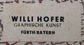 Historisches Etikett der Fa. Hofer Kunstdruck, ca. 1965