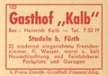 Zündholzschachtel-Etikett des ehemaligen Gästehaus Kalb, um 1965