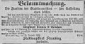 Ausschreibung der Stadtbaumeisterstelle in Straubing, Neueste Nachrichten vom 29. Jan. 1876