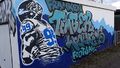 Graffiti der <!--LINK'" 0:1--> American Football Team beim MTV Stadeln e. V. beheimatet im Dez. 2021