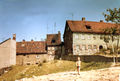 Gänsberg 1974, Rückseiten von Königstr. 22 u. 24, rechts Bergstr. 16, Nr. 18 u. 20 bereits abgerissen