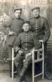 Drei Soldaten während des 1. Weltkrieges in Fürth - mit Zigarren, gel. 1915