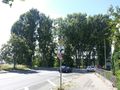 ehemaliger Zustand des Kreuzungsbereichs der Höfener Spange mit der Höfener Straße. Pappelwald an der Einmündung zur <!--LINK'" 0:0-->, von Osten aus gesehen.