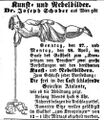 Werbeannonce für eine Veranstaltung im Gasthof <!--LINK'" 0:23-->, April 1851