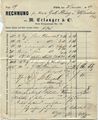 Rechnung der Firma Erlanger & Co. aus dem Jahr 1869