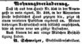 Zeitungsanzeige des Brillenfabrikanten <a class="mw-selflink selflink">Abraham Schweizer</a>, Juni 1853