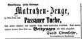 Anzeige David Ottensoser, Fürther Tagblatt 13.Februar 1855
