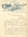 Historischer Geschäftsbrief der Spiegelfabrik Winkler & Kütt von 1900