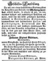 Anzeige Johann Sixtus Büttner, Fürther Tagblatt 25.9.1853