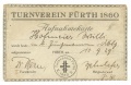 Aufnahmekarte im Turnverein Fürth 1860, aus dem Jahr 1929.