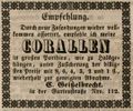 Zeitungsannonce des Juweliers <!--LINK'" 0:13-->, Oktober 1844