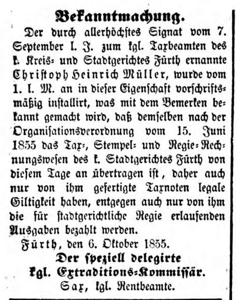 Datei:Bekanntmachung Sax, Ftgbl. 10.10.1855.jpg
