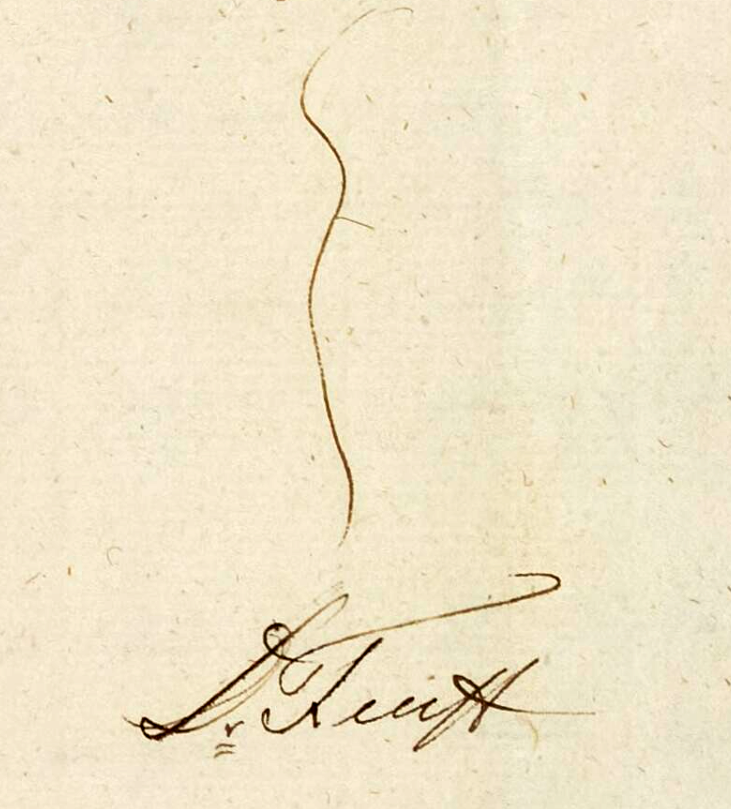 Unterschrift Isaak Joseph Feust, Armenhausarzt.png