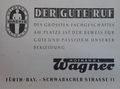 Werbeanzeige für das Bekleidungshaus Hofmann & Wagner, 1949