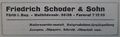 Werbeanzeige der Firma Friedrich Schoder & Sohn, 1949