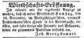 Wirtschaftseröffnung Georg Lampel, Fürther Tagblatt 11. November 1853