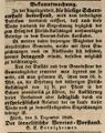 Zeitungsartikel zu Scharre, Fürther Tagblatt 5. Dezember 1848