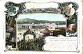 Alte Ansichtskarte zur Schießhauskirchweih am Wiesengrund, dem heutigen Lindenhain, gel. 1901