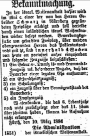 Bekanntmachung eines Freiplatzes im Waisenhaus.png