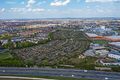 Blick über die Südstadt/ Kalbsiedlung mit den Kleingartenkolonien Süd I & Süd II, April 2020