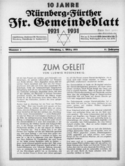1 nürnberg-fürther Israelitisches Gemeindeblatt 1.März 1931.png