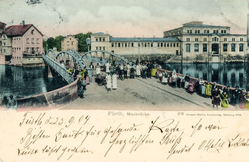 Datei:AK Maxbrücke coloriert gel 1904.jpg