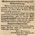 Zeitungsannonce des Daguerreotypisten <!--LINK'" 0:12-->, Mai 1849