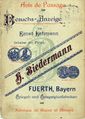 Besuchsanzeige (Visitenkarte) von Ernst Lehmann, Inhaber der Spiegel- und Spiegelglasfabriken H. Biedermann, 1906 gel.