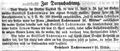 Zeitungsanzeige der Witwe Tochtermann, September 1854