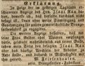 Zeitungsanzeige des Bronzefarbenfabrikanten M. Friesenhausen, Juli 1845