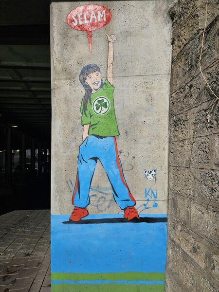 Datei:2025 09 15 Frei Luft Galerie Bahnunterführung Schwabacher re stadteinwärts.jpg