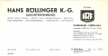 Geschäftsbrief der Firma Hans Röllinger KG von 1951