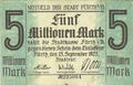 Fürther <a class="mw-selflink selflink">Notgeld</a> <!--LINK'" 0:28-->, 5.000.000 Mark
